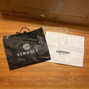 Versace and Burberry Shopping Bags